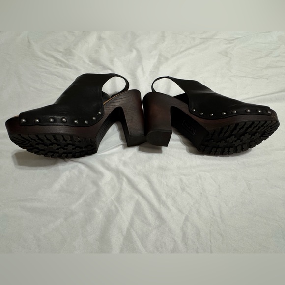 Korks Black Slingback Heels Comfort Block Heel Size 8 - Picture 5 of 5